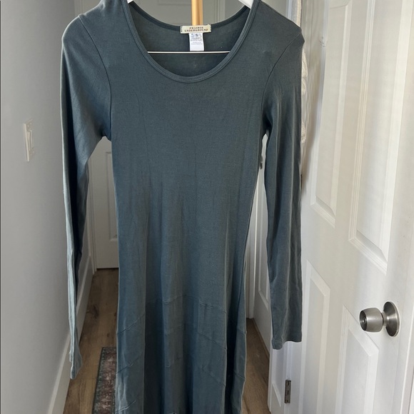 Prairie Underground Organic Cotton Longsleeve Boho Midi Dress Atlantic Blue S - Picture 3 of 8